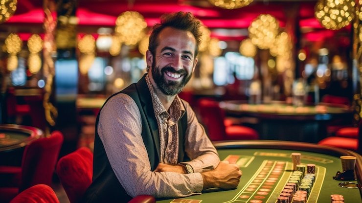 Antarmuka aplikasi mobile lokasi4d dengan meja live-dealer blackjack